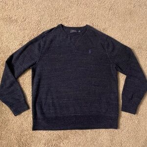 Polo Ralph Lauren Men's L Sweater Crew Neck Blue Navy Marled Heather Sweatshirt
